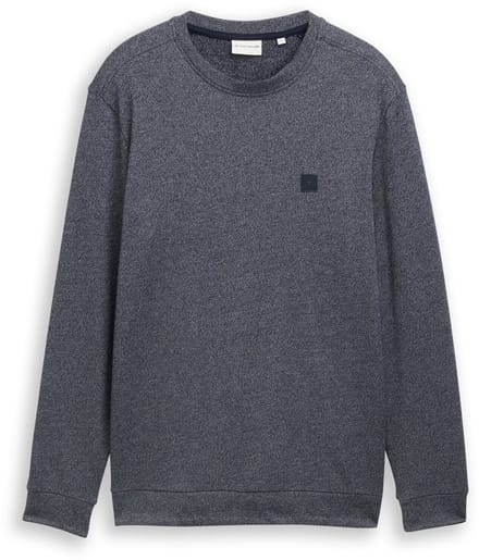Tom Tailor - Shirt met lange mouwen en logo-badge - Maat XXL - navy grindle structure