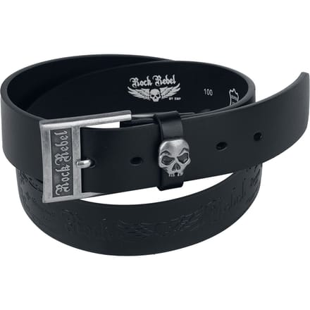 Rock Rebel by EMP Zwarte riem met doodshoofddetail - Unisex - 90 cm
