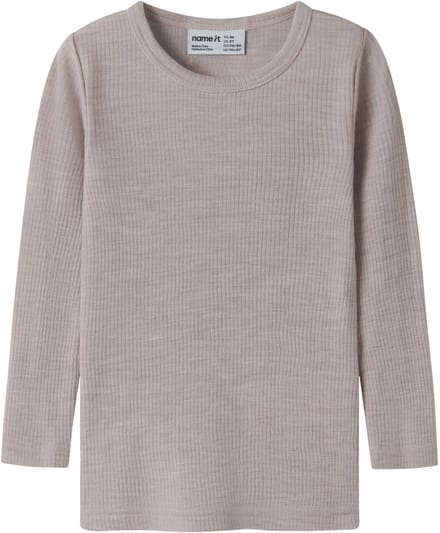 NAME IT - NMNWAX WOOL RIB LS TOP NOOS - Unisex - Lange mouwen shirts
