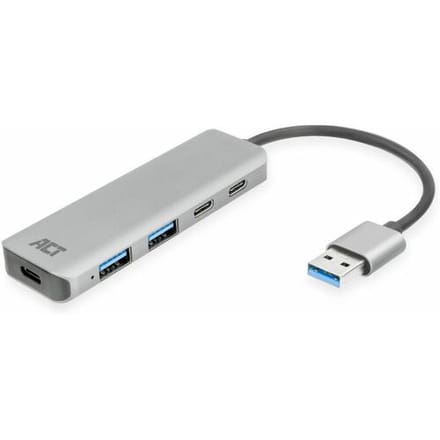 ACT USB-A hub 3.0, 2x USB-A, 2x USB-C AC6125