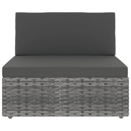 vidaXL - 9-delige - Loungeset - met - kussens - poly - rattan - grijs