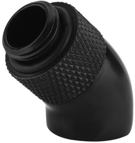 Rotary Adapter voor CPU Waterkoeling met 45 Graden Bocht, G1/4" Draad, Duurzaam Messing en Vernikkeld Ontwerp