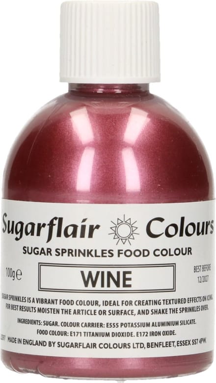 Sugarflair Sugar Sprinkles - Wijn - 100g - Gekleurde Suiker - Eetbare Taartdecoratie