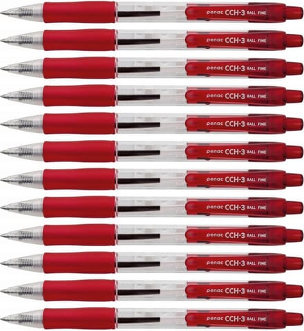 Penac Balpen - CCH-3 - 0.7mm - Rood - 12 pack