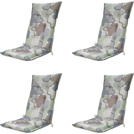 Madison - Tuinstoelkussen Hoge Rug Grafi sage - Ca. 123x50 cm - Set van 4