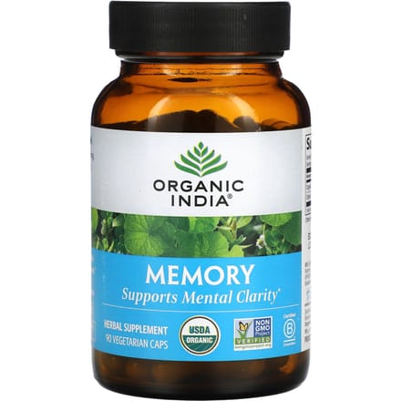 Organic India, geheugen, 90 plantaardige capsules