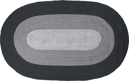 BePureHome Border vloerkleed ovaal - Jute - Zwart - 170x300