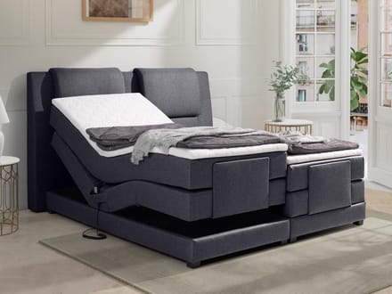 Vente-unique Boxspringbed stof antracietgrijs 2 x 90 x 200 cm