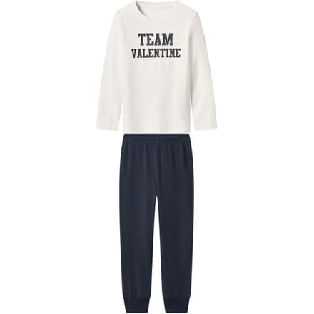 LUPILU Kinder pyjama (Wit/donkerblauw, 122/128)