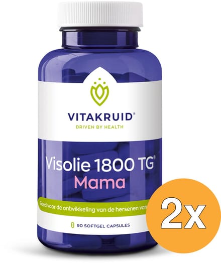 2x Vitakruid Visolie 1800 TG Mama (90 softgels)