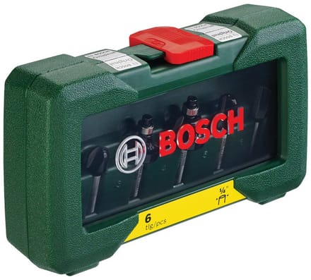 "Bosch 6-delige frezenset 1/4"" schacht"