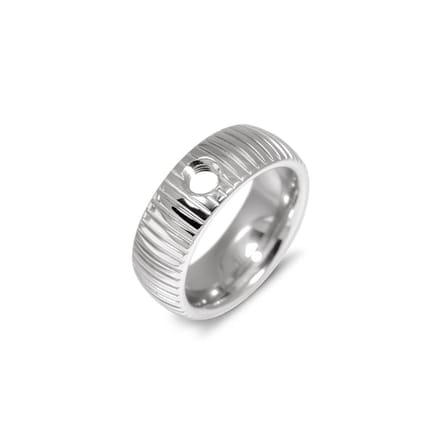 Melano Vivid Striped ring - zilverkleurig - dames - maat 50