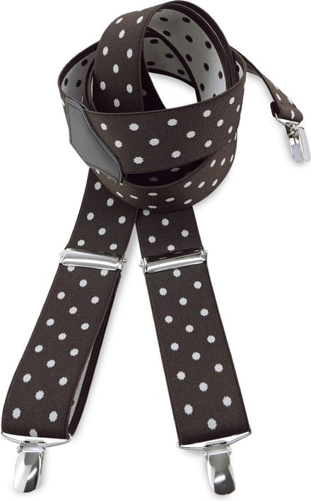 JB Collection - Bretels - bretels bruin met witte polkadots - bruin / wit