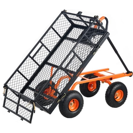 Chariot de jardin robuste en métal pour jardin et cour 880 lbs de charge