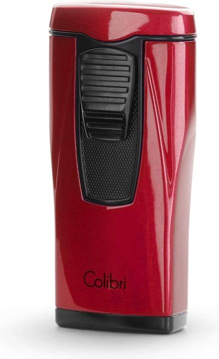 Colibri Monaco Gas Aansteker - Triple Jet Flame - Stormaansteker Windproof - Navulbaar - Rood