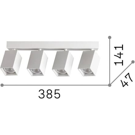 IDEAL LUX plafondspot Dynamite Square wit, 38 cm, 4-lamps