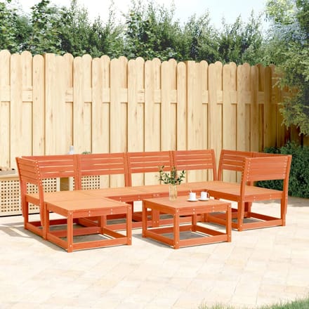 vidaXL - 6-delige - Loungeset - massief - grenenhout - wasbruin