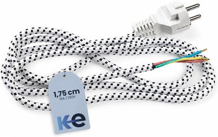 Strijkijzer Kabel - Vervangingskabel - Strijken Thuis - Nylon Gecoat - 2 Meter - Zwart