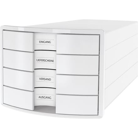 Ladebox HAN Impuls 2.0, 4 schuifladen, A4-formaat, stapelbaar, gesloten, wit