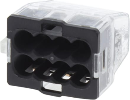 Lasklem – 8–polig – 8–gaats – 8 x 1.0 – 2.5 mm² – transparant/zwart – 25 stuks