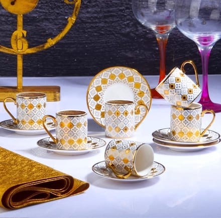 Espresso / Turkse koffie kopjes 6 persoons, 12-delige