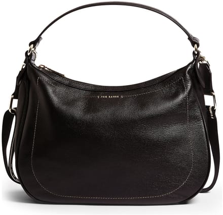 Ted Baker Leren schoudertas Lyshia Webbing Leather Hobo Bag Black zwart
