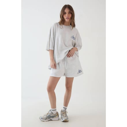 Dames Dsgn Studio Sweat Short Met Contrasterende Opdruk | Ash Grey | Maat: Small