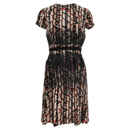 Bottega Veneta knielange jurk van veelkleurige zijde