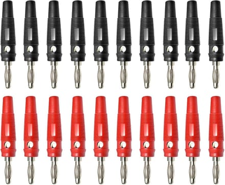 20x 4mm Banaanstekkers Schroefbaar - Verguld - voor Luidspreker Kabelboxen en Versterkers
