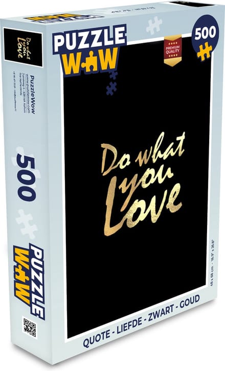 Puzzel Quote - Liefde - Zwart - Goud - Legpuzzel - Puzzel 500 stukjes