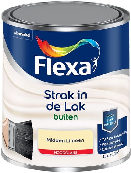 Flexa - Strak In De Lak Buitenlak Hoogglans - Midden Limoen - Mengverf - 1 L