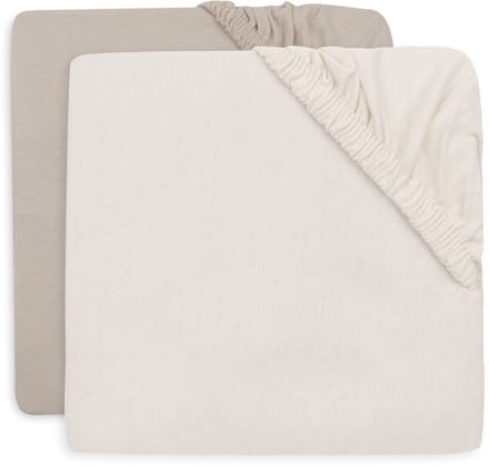 Jollein Hoeslaken Ledikant - 60x120cm - Jersey - Oatmeal/Sand