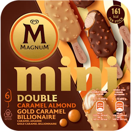 Magnum Mini IJs Double Caramel & Almond Billionaire 6 stuks 6 x 55ml