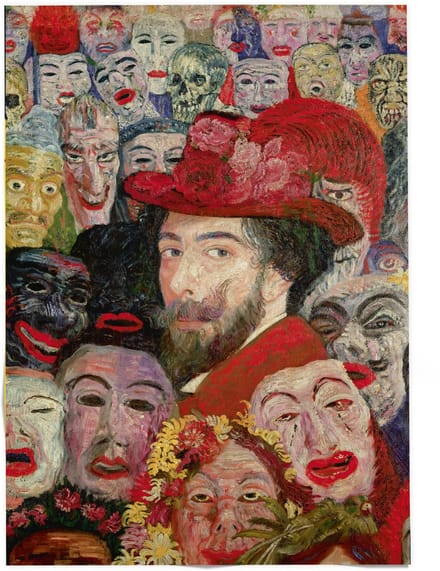 Lanzfeld Ensor - Poster Schilderij 50x70 cm - Zelfportret - James Ensor - Koker