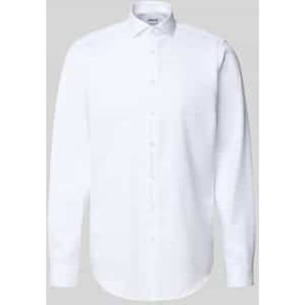 Regular fit zakelijk overhemd van twill met extra lange mouwen