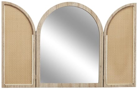 Home Deco Factory Spiegel Bali - hout - met deurtjes - 40 x 50 cm - boho stijl