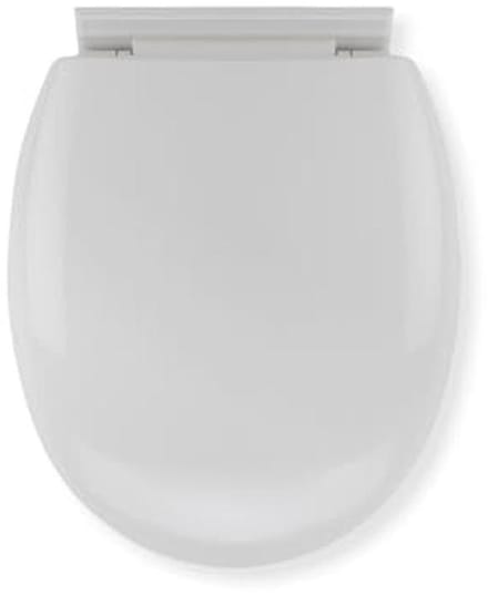 Antibacteriële witte toiletbril met langzaam sluitend deksel en quick release
