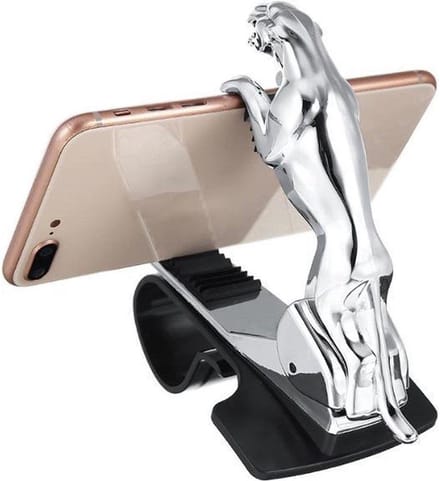 LuxeBass Autohouder met Klem - Telefoonhouder auto - Klemhouder - (zilver) LB529