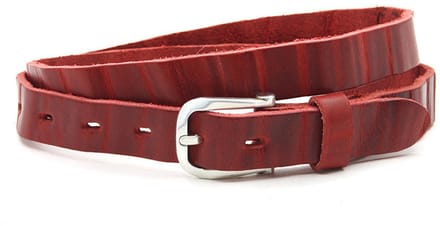 Dames riem rood wave - 2.5 cm breed - Leer - Smalle riem - Stoer - Maat 90