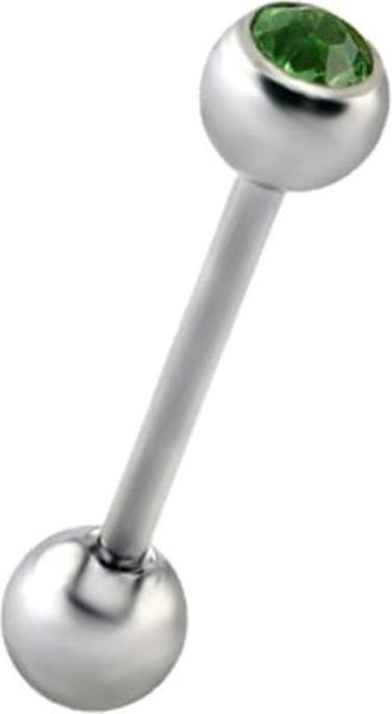 Fako Bijoux® - Tongpiercing - Kristal - Groen