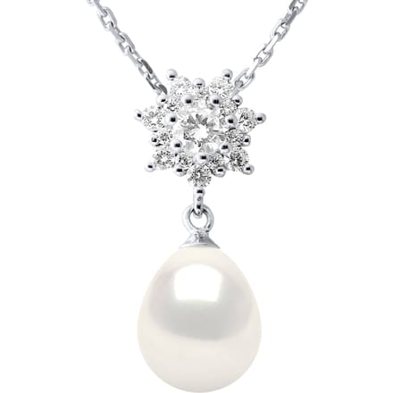 Halsketting - Echte Cultured Zoetwaterparel Pear 9-10 mm
