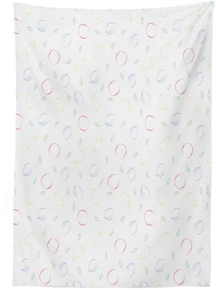 ABAKUHAUS Tafelkleed Fruit – 140x240 cm, Wasbaar, Wit-Rood