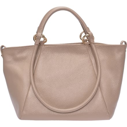 Roberta M Beige Rundleer Tas