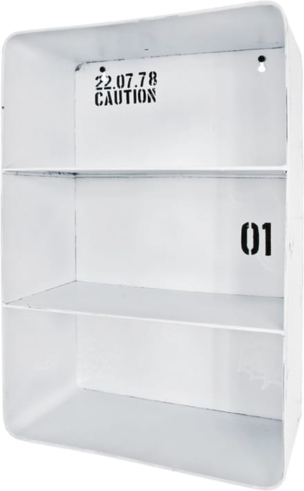 Wandbox – Vintage wit staal – 3 planken – 30x15x45 cm – Compacte wandkast