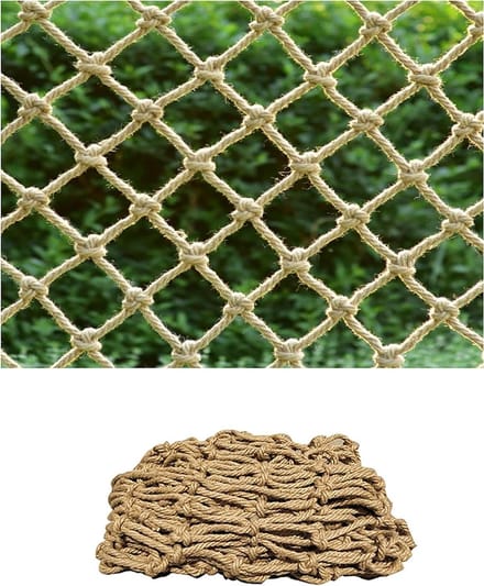 Veiligheidsnet Kat - Balustrade Net - Dieren Beschermen - Handgeweven Kwaliteit - 3x10 Meter - Naturel