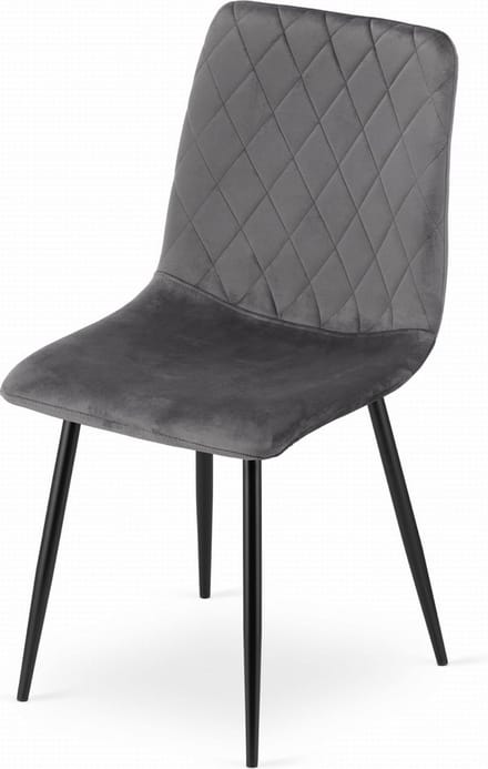 TURIN - Velvet eetkamerstoel - set van 4 eettafel stoelen - grijs
