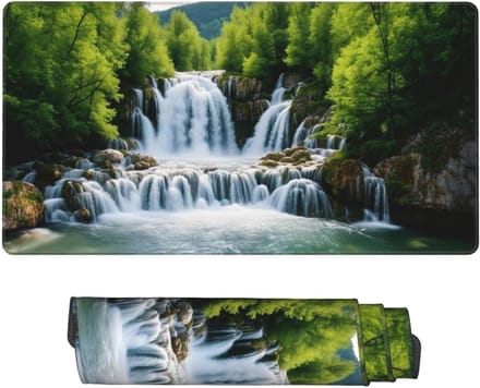 XXL Muismat - Bureauonderlegger Groot - Comfortabel Werken - Waterdicht Gestikt - 120 x 60 cm - Herfstbos