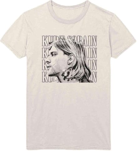 Kurt Cobain - Contrast Profile Heren T-shirt - S - Creme