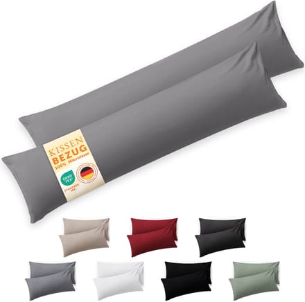 Blumtal - Set Van 2 Kussenslopen - Microvezel Kussenhoes - 40 x 145 cm - Grijs