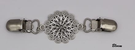 Frutsels by Es -Vestsluiting - Vestclip - Sjaalspeld - Vestklem - Bloem - Zilverkleurig